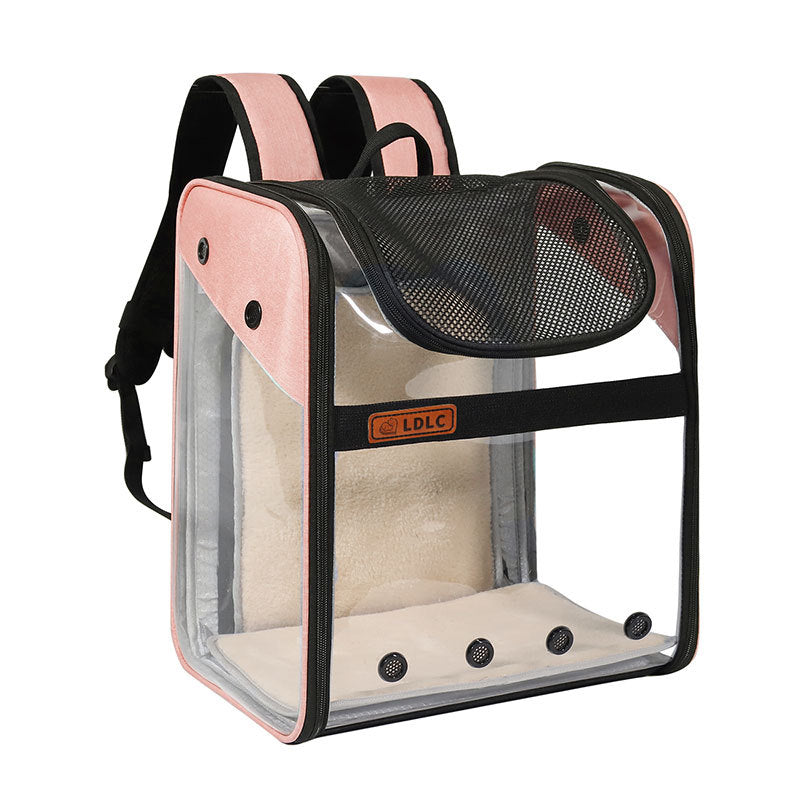 PVC Breathable Large Capacity Pet  Portable Pink  Backpack