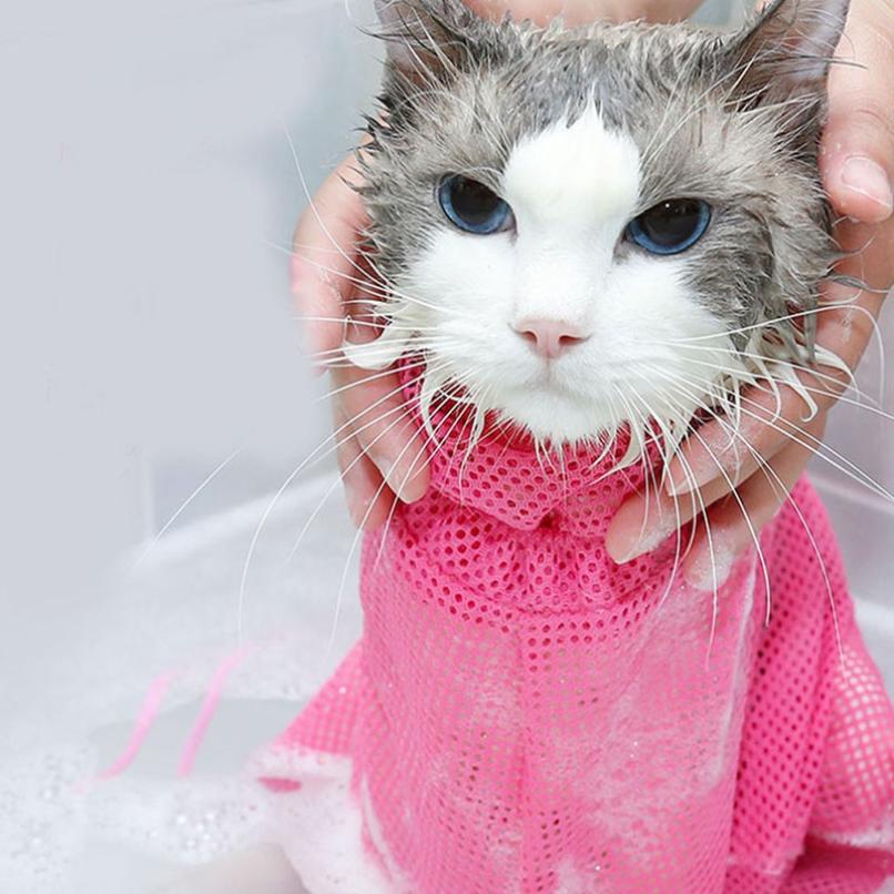 Mesh Cat Grooming Bathing Adjustable Bag